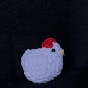 Crochet Mini White Chicken Plushie